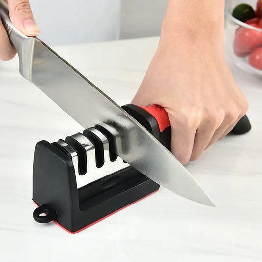 4-Segment Multi-Function Knife Sharpener — Handheld 3-Stage Kitchen Blade Sharpening Tool
