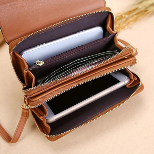 Women's Korean Multi-Card Wallet — Large Capacity Casual Shoulder Bag & Mobile Phone Purse
