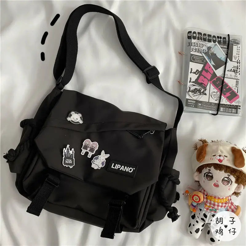 Korean Street Style Crossbody Bag — Versatile Shoulder & Messenger Bag