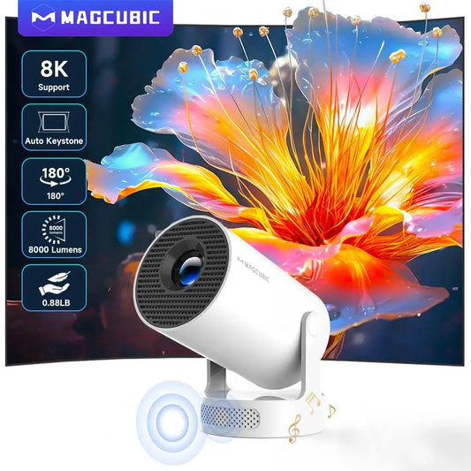 Magcubic HY300 Pro+ 8K WiFi 6 Projector — 290 ANSI Android 14, Bluetooth 5.0 & 1280x720P Home Cinema & Outdoor Projector