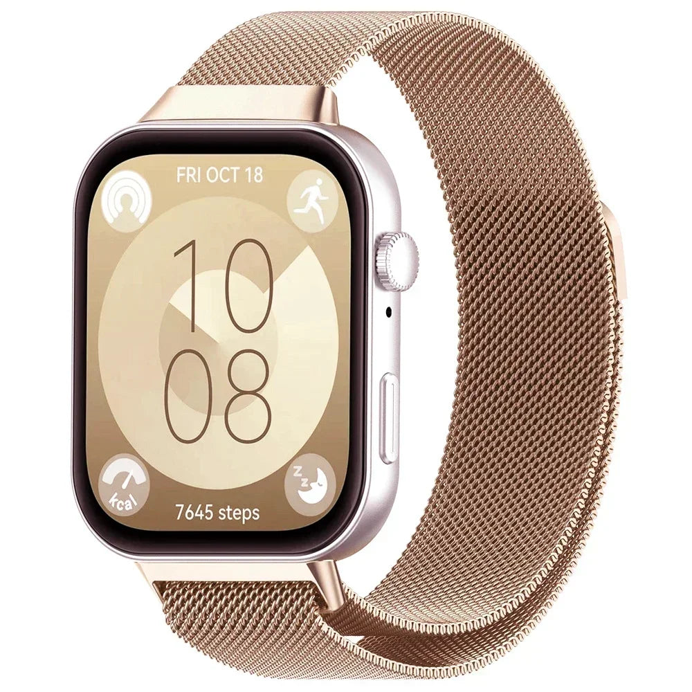Magnetic Milanese Loop Watch Band — Stainless Steel, Fits Huawei Watch FIT 3 / FIT 4 / FIT 4 Pro
