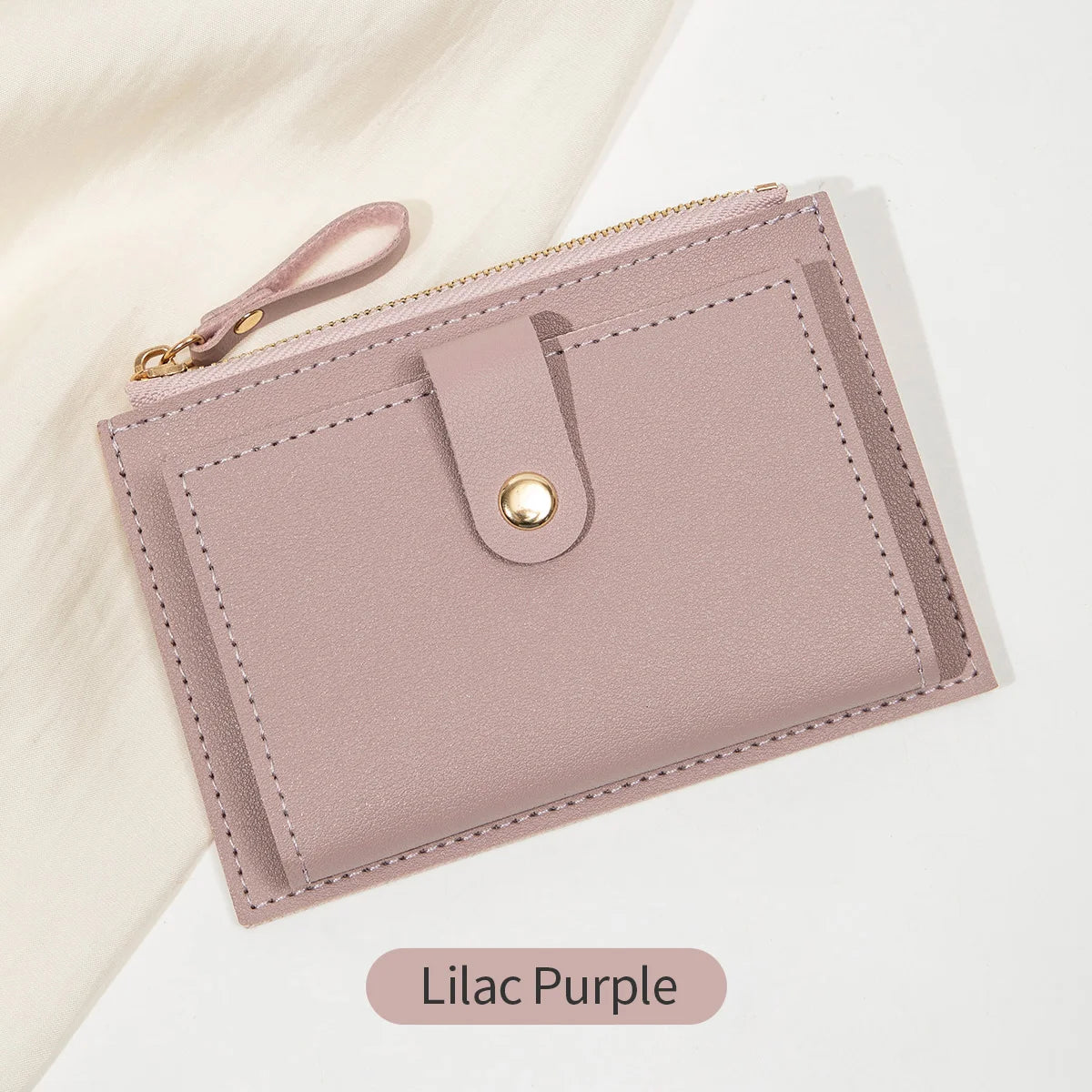 Women's Mini PU Leather Credit Card Holder Wallet — Ultra-Thin Minimalist Short Purse