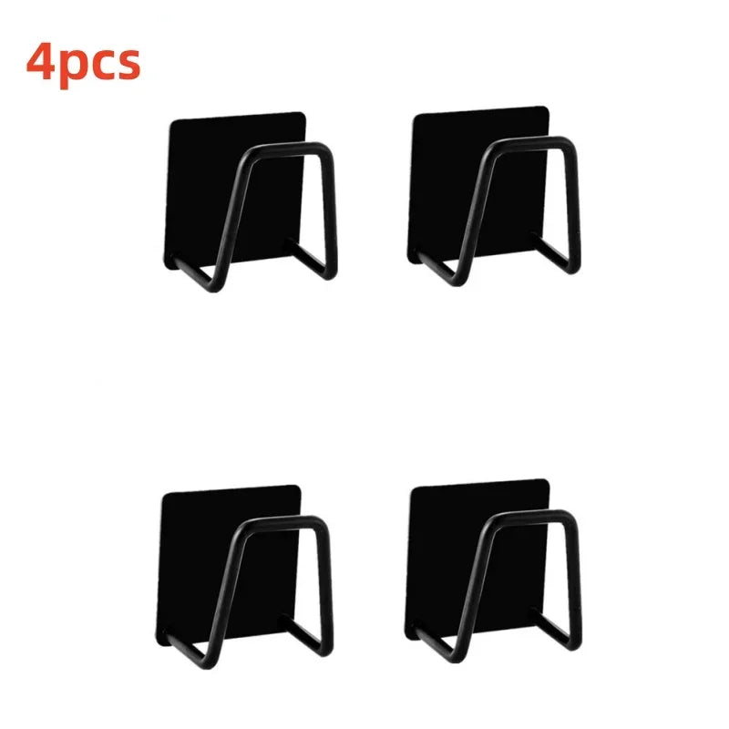 Self-Adhesive Kitchen Sink Sponge Holder — Stainless Steel Drain Drying Rack & Wall Hook Organizer