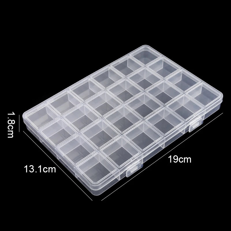 Clear Plastic Jewelry & Bead Storage Organizer Box — Earring & Accessory Display Case