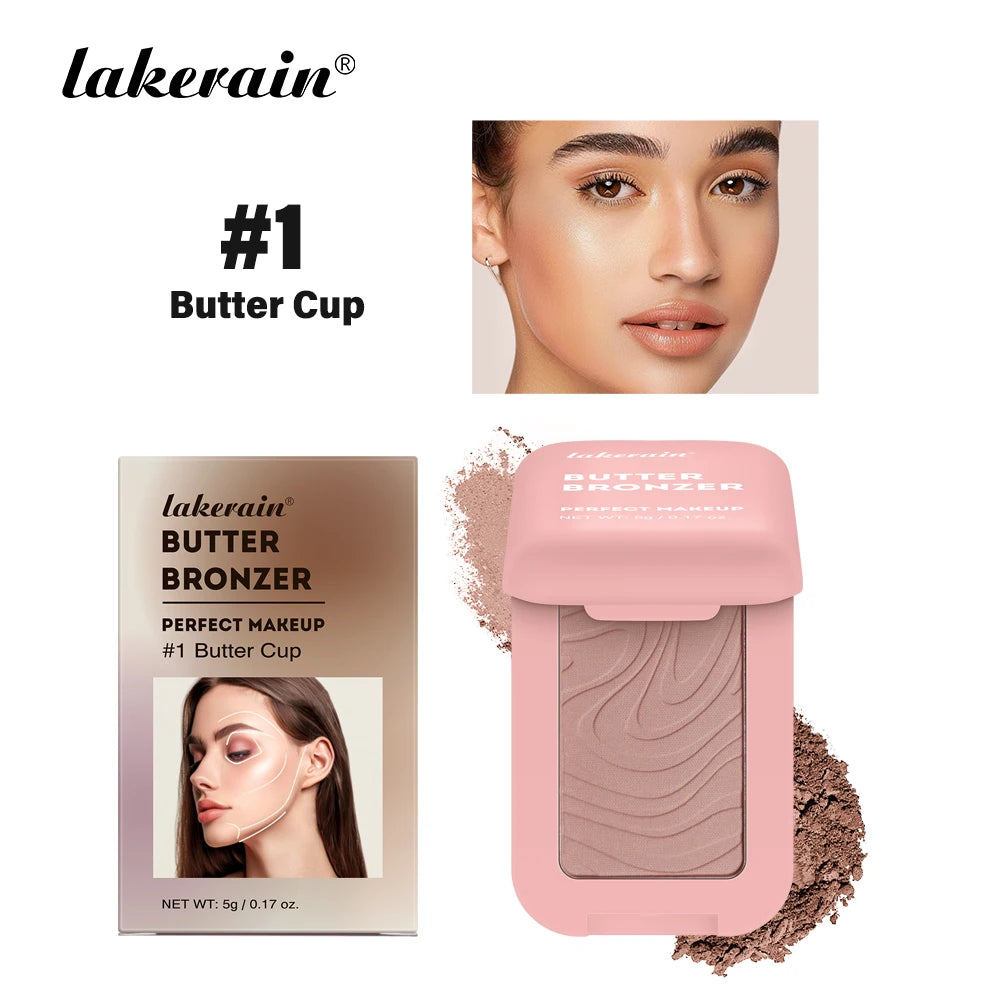 Lakerain Butter Bronzer Cream — Waterproof Shimmer Blush & Silky Monochrome Korean Face Cosmetic for Women