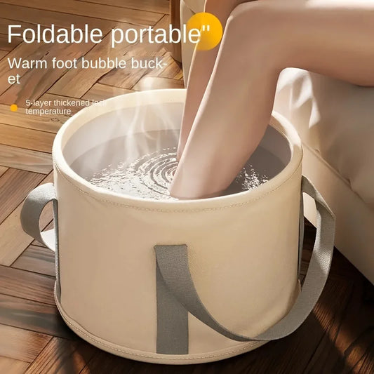 Foldable Foot Spa Soak Tub ? Portable Deep Basin with Heat Preservation for Home Relaxation
