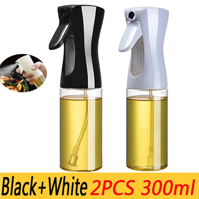 Kitchen Oil Spray Bottle — 200/300/500ml Mist Sprayer & Oil Brush for Cooking, BBQ & Baking