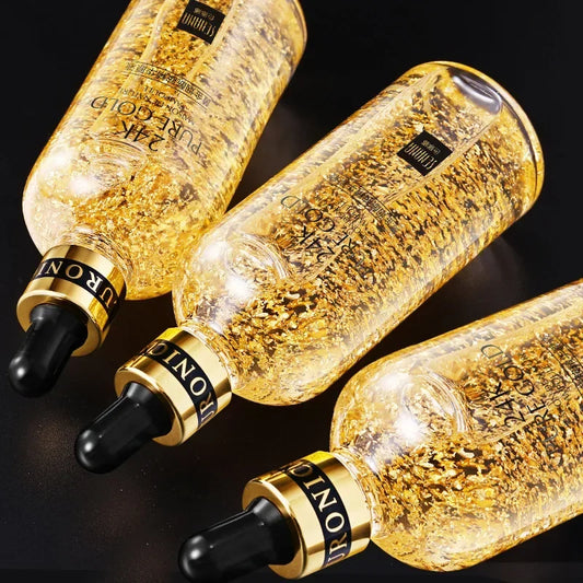 24K Gold Hyaluronic Acid & Niacinamide Face Serum — Brightening, Pore-Minimizing & Firming Facial Essence