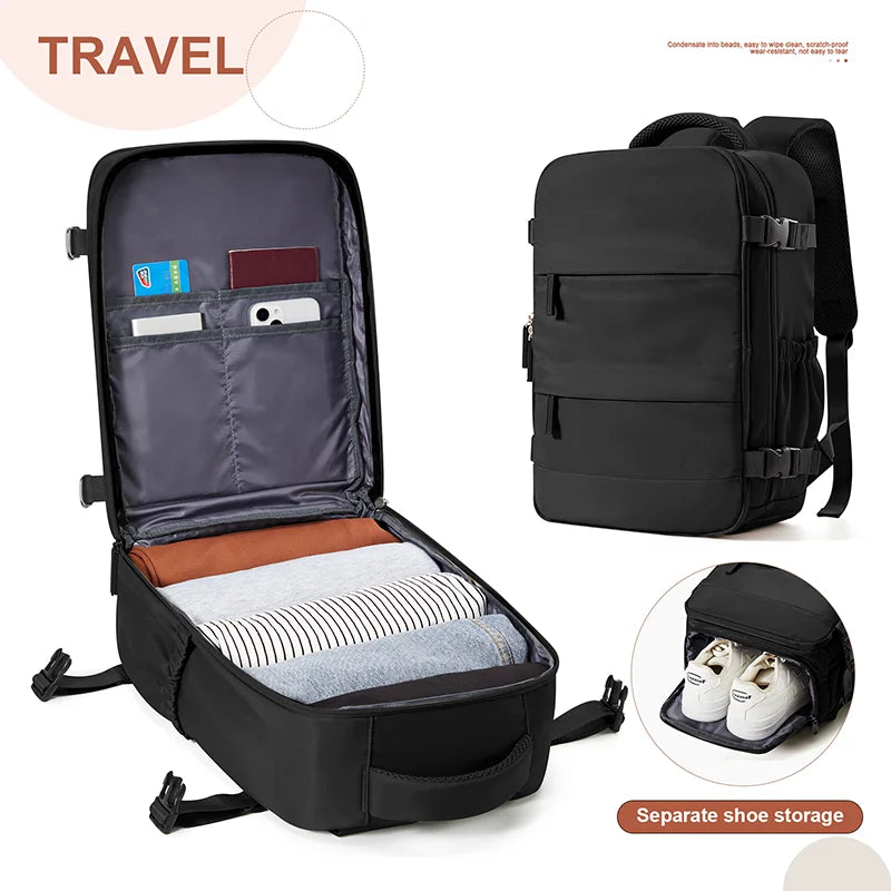 Lumin Cabin Travel Backpack — 42x18x29cm Hand Luggage Laptop Bag for Men & Women