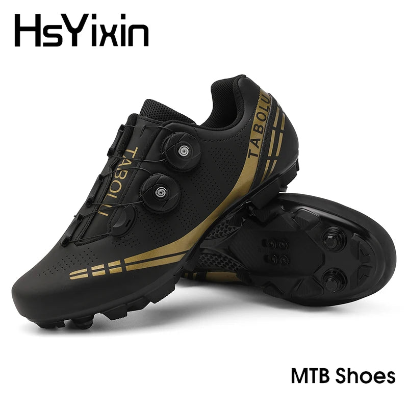 MTB Cycling Shoes with Self-Locking Cleats — Men's & Women's Road Bike Racing Bicycle Footwear