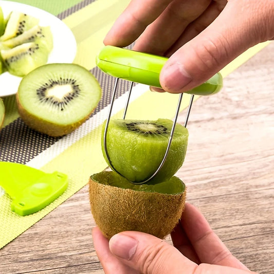 Stainless Steel Kiwi Cutter, Peeler & Slicer — Fast Fruit Peeling Kitchen Gadget