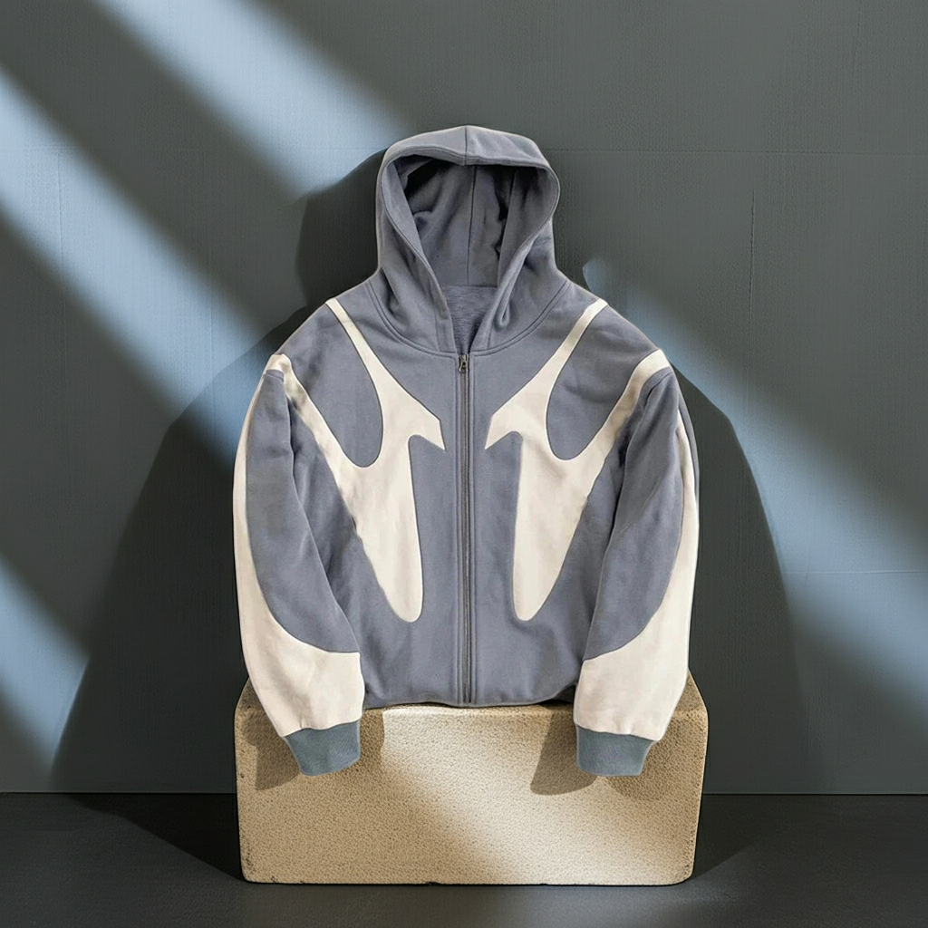 American Retro Devil Print Zip Hoodie — Y2K Harajuku Couple Sweatshirt