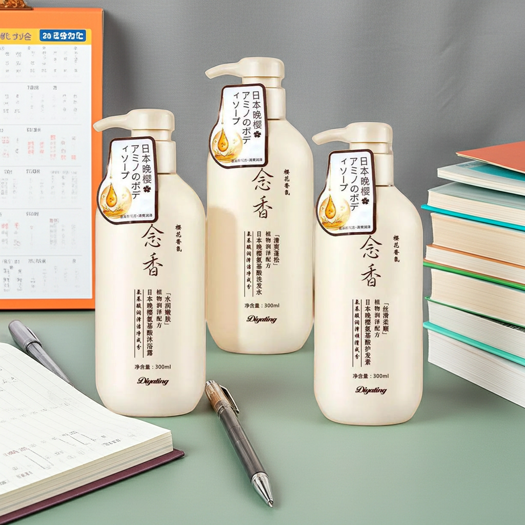 Amino Acid Japanese Evening Shampoo & Conditioner — 300ml Fragrant Hair Care for Soft, Healthy Hair