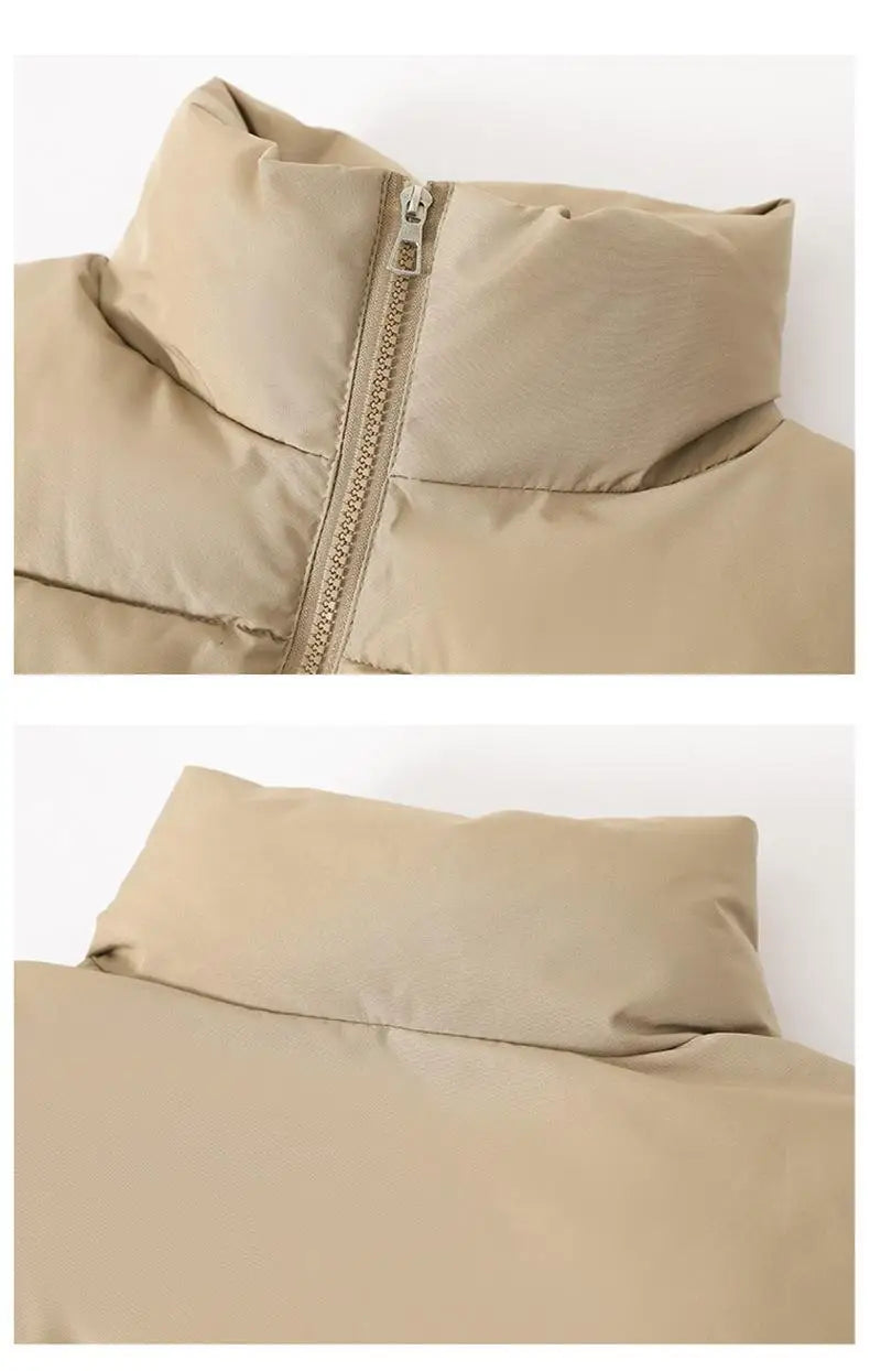Women's Sleeveless Puffer Vest — Warm Stand-Up Collar Winter Jacket