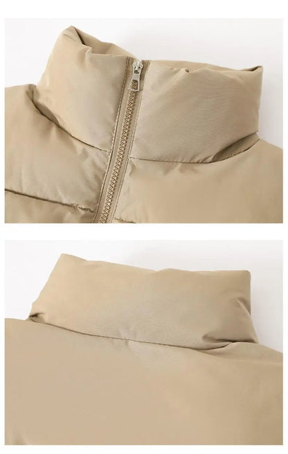 Women's Sleeveless Puffer Vest — Warm Stand-Up Collar Winter Jacket