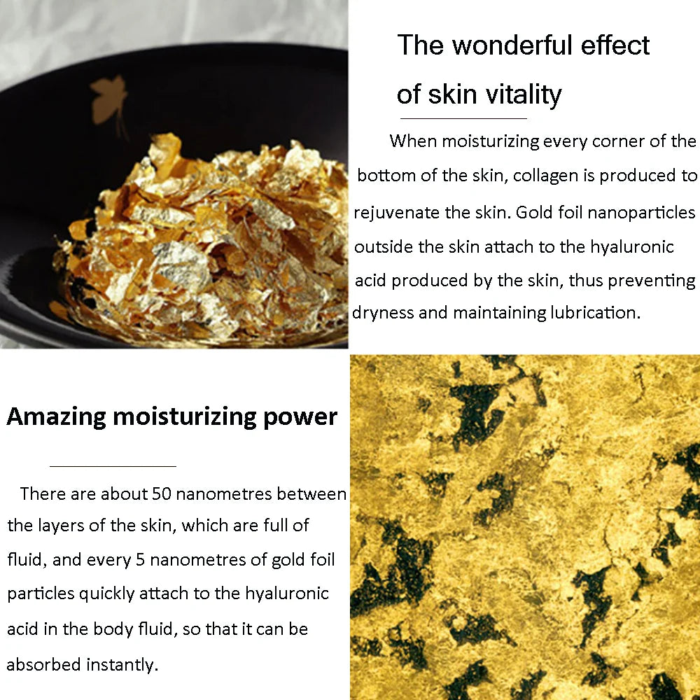24K Gold Hyaluronic Acid & Niacinamide Face Serum — Brightening, Pore-Minimizing & Firming Facial Essence