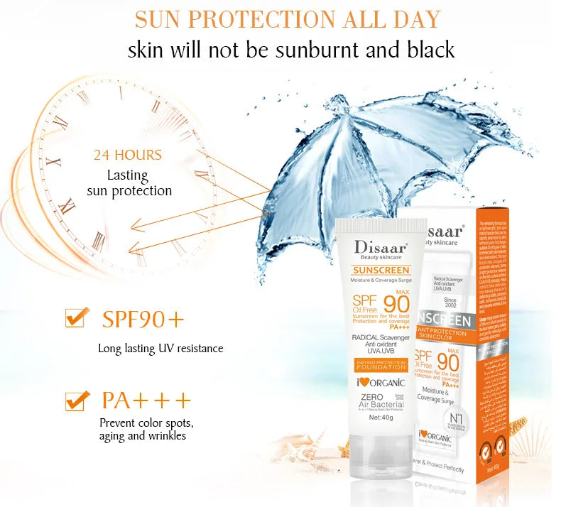SPF90 Whitening & Anti-Aging Sunscreen — Oil-Control Moisturizing Face & Body Sun Cream