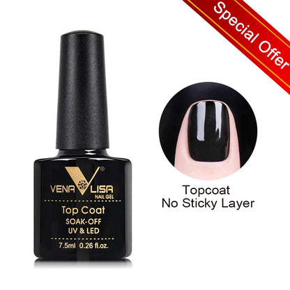 Venalisa HEMA-Free Glitter Gel Nail Polish — Full Coverage UV LED Soak-Off, Jelly Pink & Nude