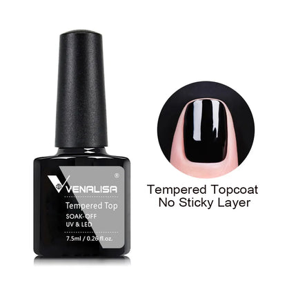 Venalisa HEMA-Free Glitter Gel Nail Polish — Full Coverage UV LED Soak-Off, Jelly Pink & Nude