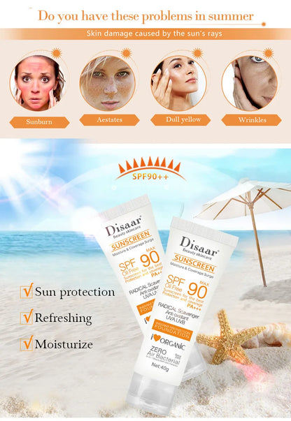 SPF90 Whitening & Anti-Aging Sunscreen — Oil-Control Moisturizing Face & Body Sun Cream