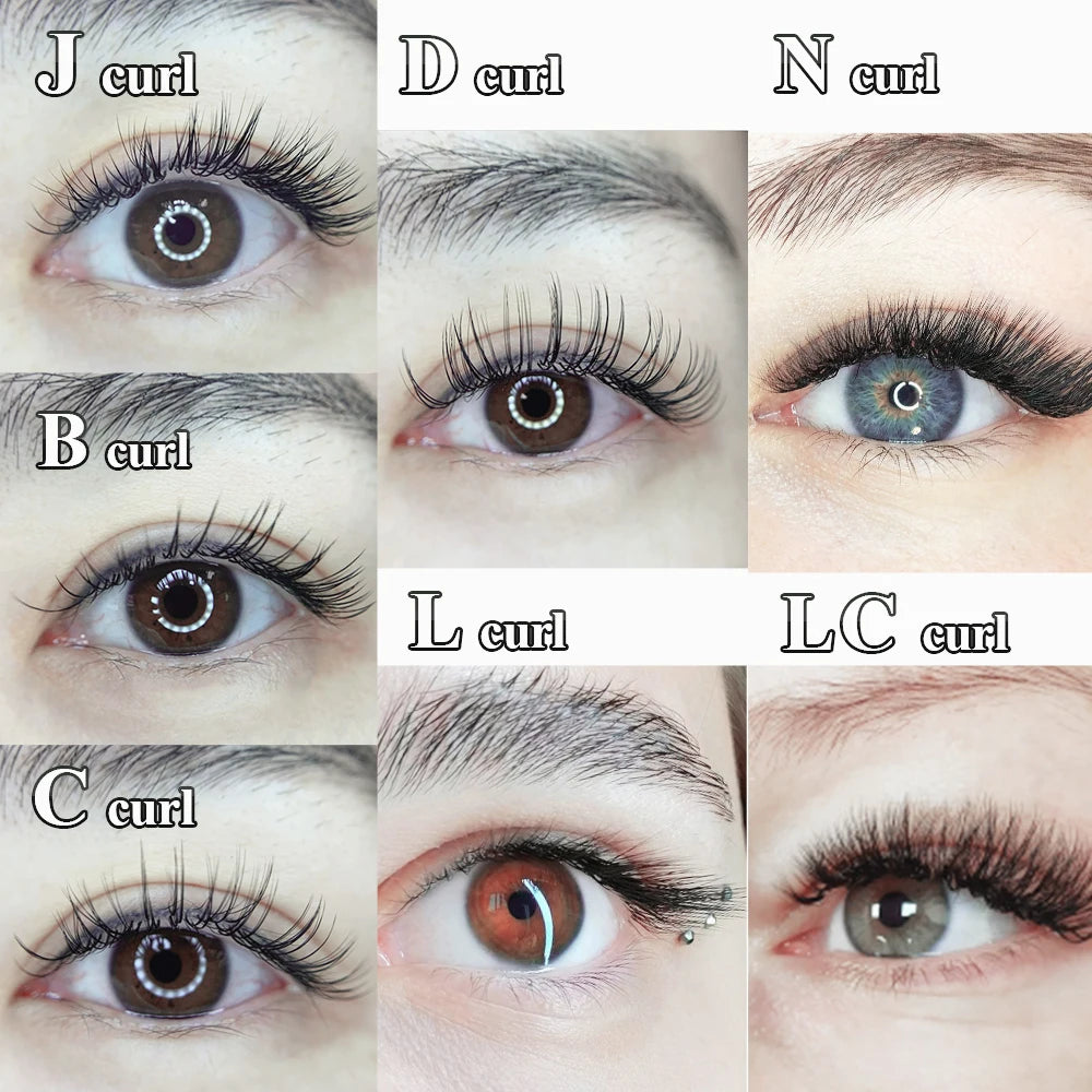 NAGARAKU 16-Row Classic Individual Eyelash Extensions — Matte Black Professional Soft Natural Lashes