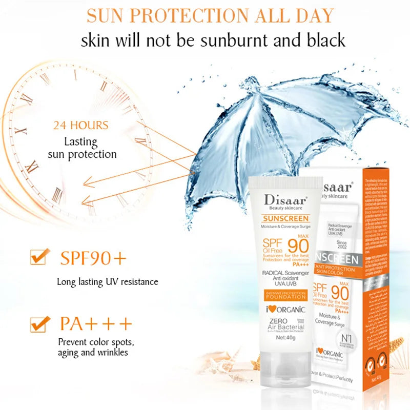 SPF90 Whitening & Anti-Aging Sunscreen — Oil-Control Moisturizing Face & Body Sun Cream