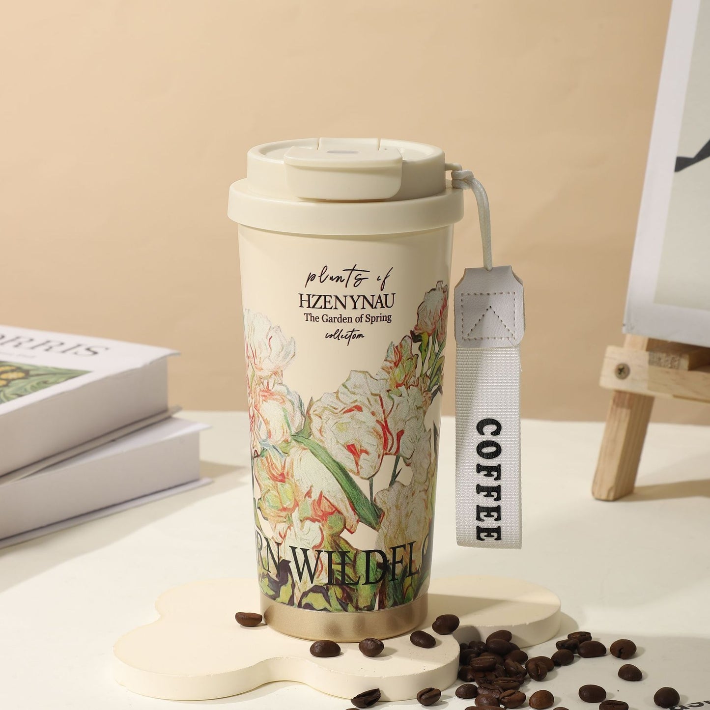 Double-Wall Insulated Stainless Steel Coffee Cup — Smart Display Thermos for Home, Office & Car