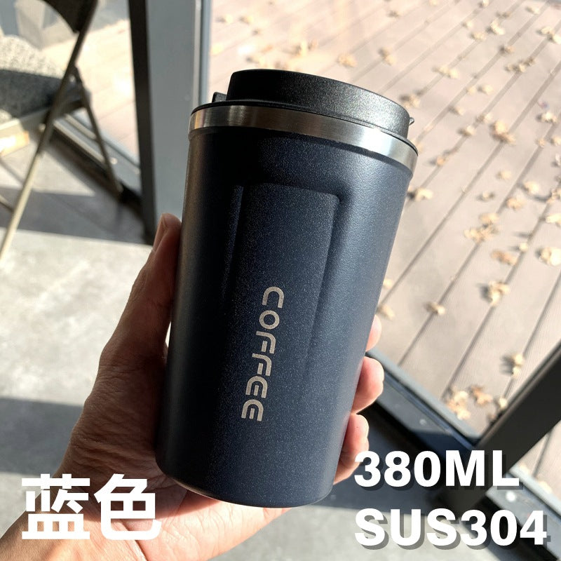 Double-Wall Insulated Stainless Steel Coffee Cup — Smart Display Thermos for Home, Office & Car