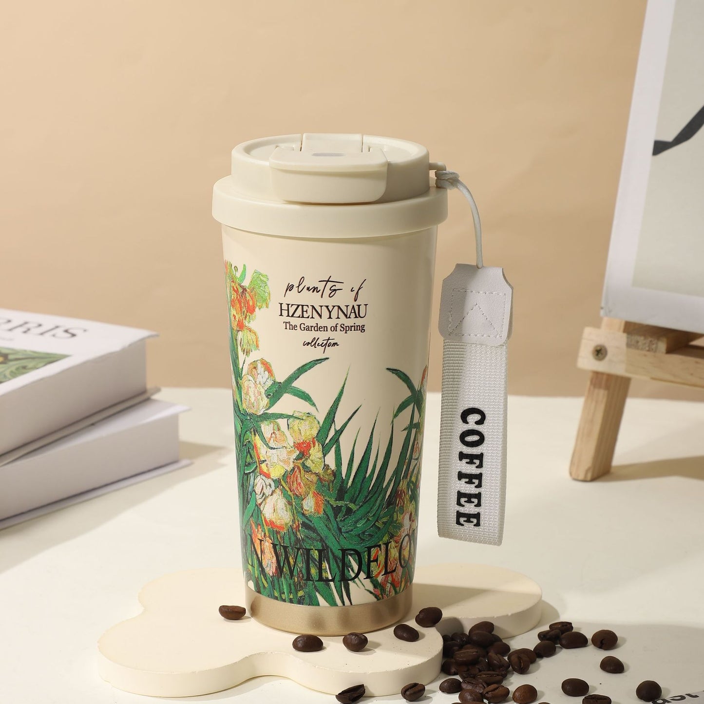 Double-Wall Insulated Stainless Steel Coffee Cup — Smart Display Thermos for Home, Office & Car