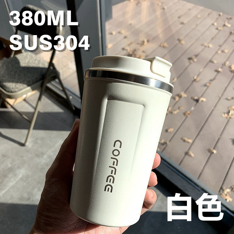 Double-Wall Insulated Stainless Steel Coffee Cup — Smart Display Thermos for Home, Office & Car