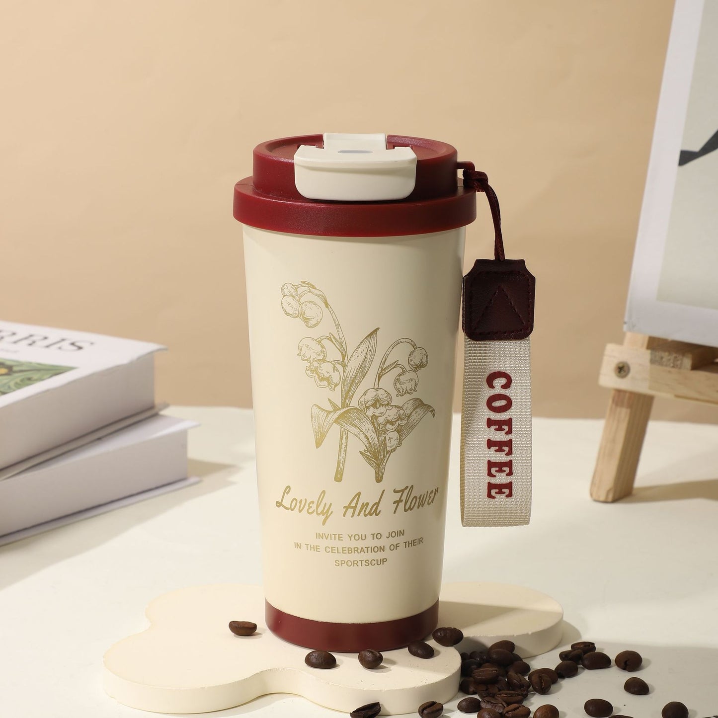 Double-Wall Insulated Stainless Steel Coffee Cup — Smart Display Thermos for Home, Office & Car