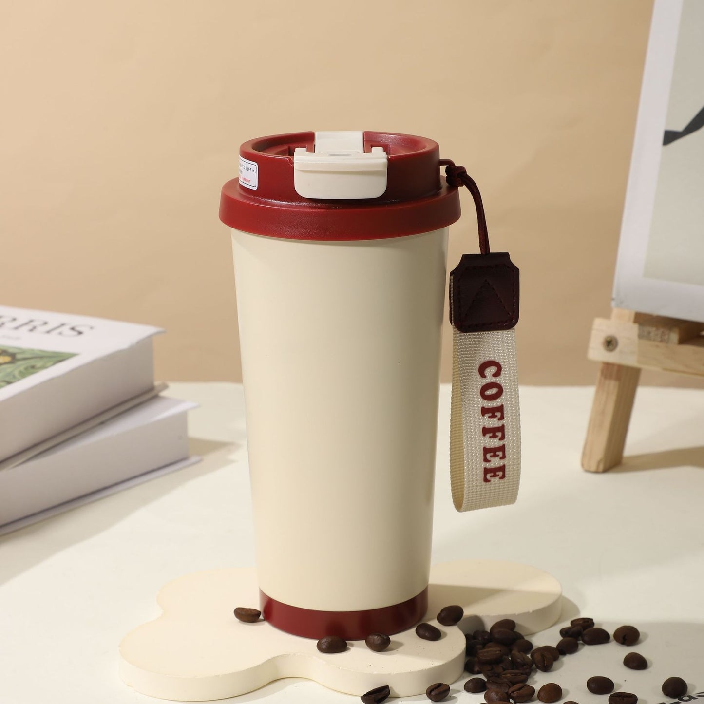 Double-Wall Insulated Stainless Steel Coffee Cup — Smart Display Thermos for Home, Office & Car