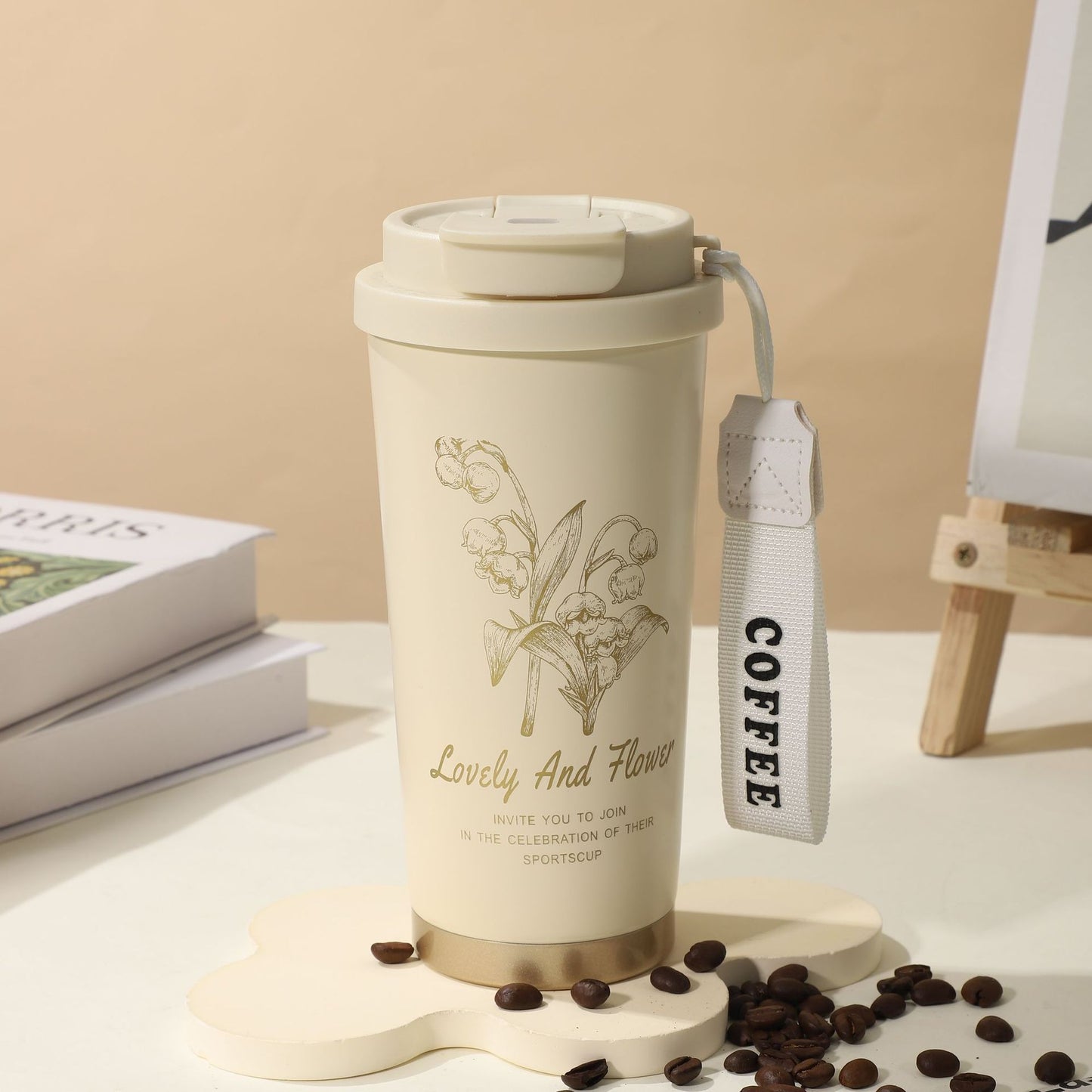 Double-Wall Insulated Stainless Steel Coffee Cup — Smart Display Thermos for Home, Office & Car
