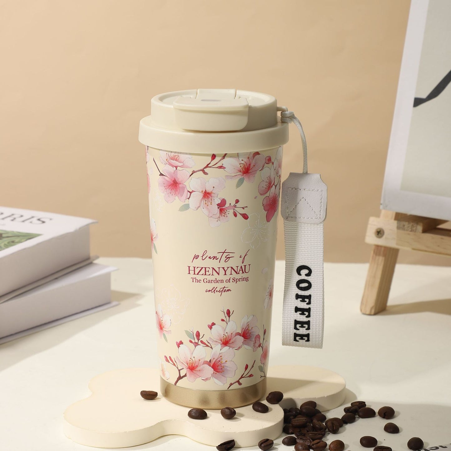 Double-Wall Insulated Stainless Steel Coffee Cup — Smart Display Thermos for Home, Office & Car