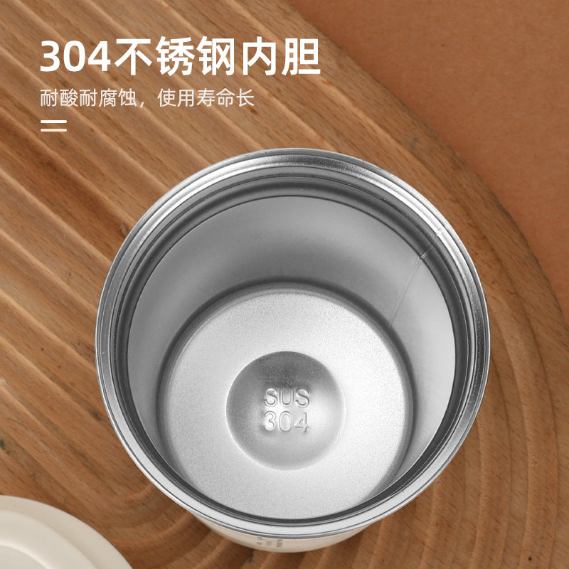 Double-Wall Insulated Stainless Steel Coffee Cup — Smart Display Thermos for Home, Office & Car