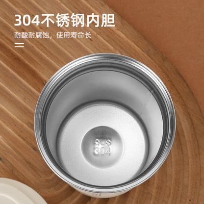 Double-Wall Insulated Stainless Steel Coffee Cup — Smart Display Thermos for Home, Office & Car