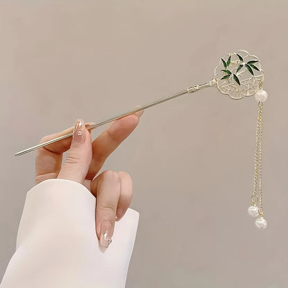 Elegant Chinese Style Hair Clip & Tassel Hair Stick — Traditional Floral Hairpin & Jewelry Accessory for Women