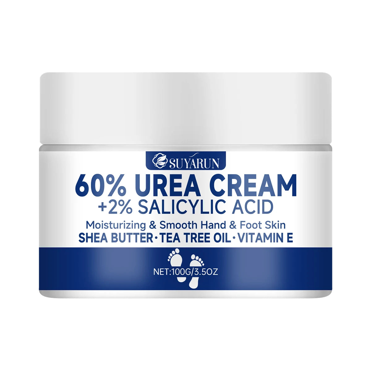 SUYARUN 60% Urea Foot Cream — Intensive Cracked Heel & Dry Skin Treatment, Diabetic Foot Care