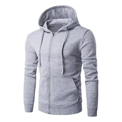 Men's Slim Fit Zip-Up Hoodie — Long Sleeve Autumn Sweatshirt Jacket