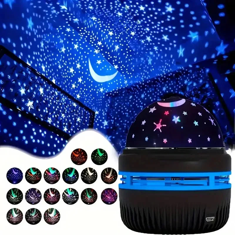 LED Starry Sky Night Light Projector — USB Magic Ball Moon & Star Atmosphere Lamp for Home & Room Decor