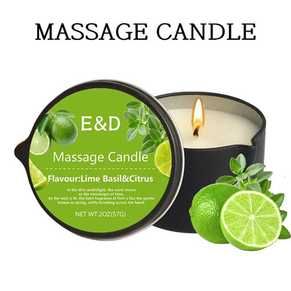 Massage Oil Scented Candle — Aromatherapy Spa Candle for Stress Relief & Skin Moisturizing