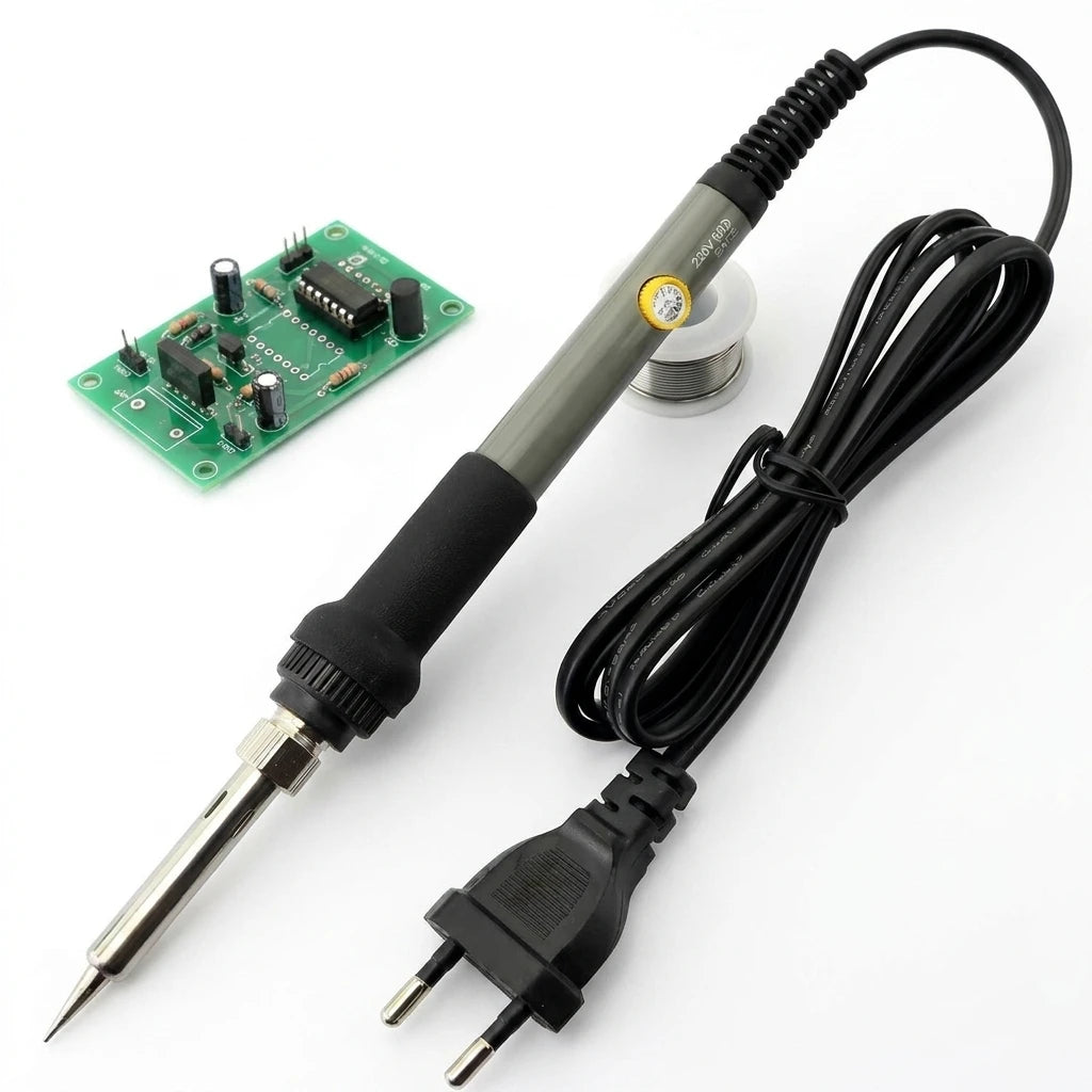 60W Adjustable Temperature Electric Soldering Iron — EU Plug Welding Rework Station & DIY Repair Tool