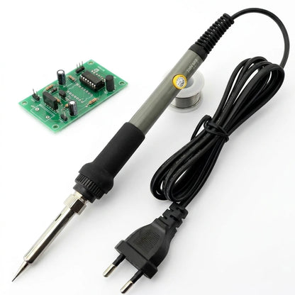 60W Adjustable Temperature Electric Soldering Iron — EU Plug Welding Rework Station & DIY Repair Tool