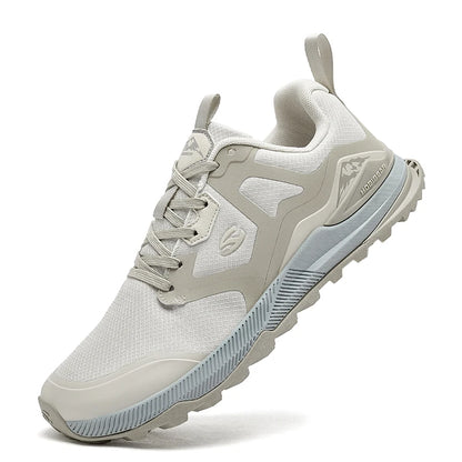 HOBIBEAR Unisex Hiking Sneakers — Lace-Up Outdoor Walking Shoes with Artificial Leather Upper