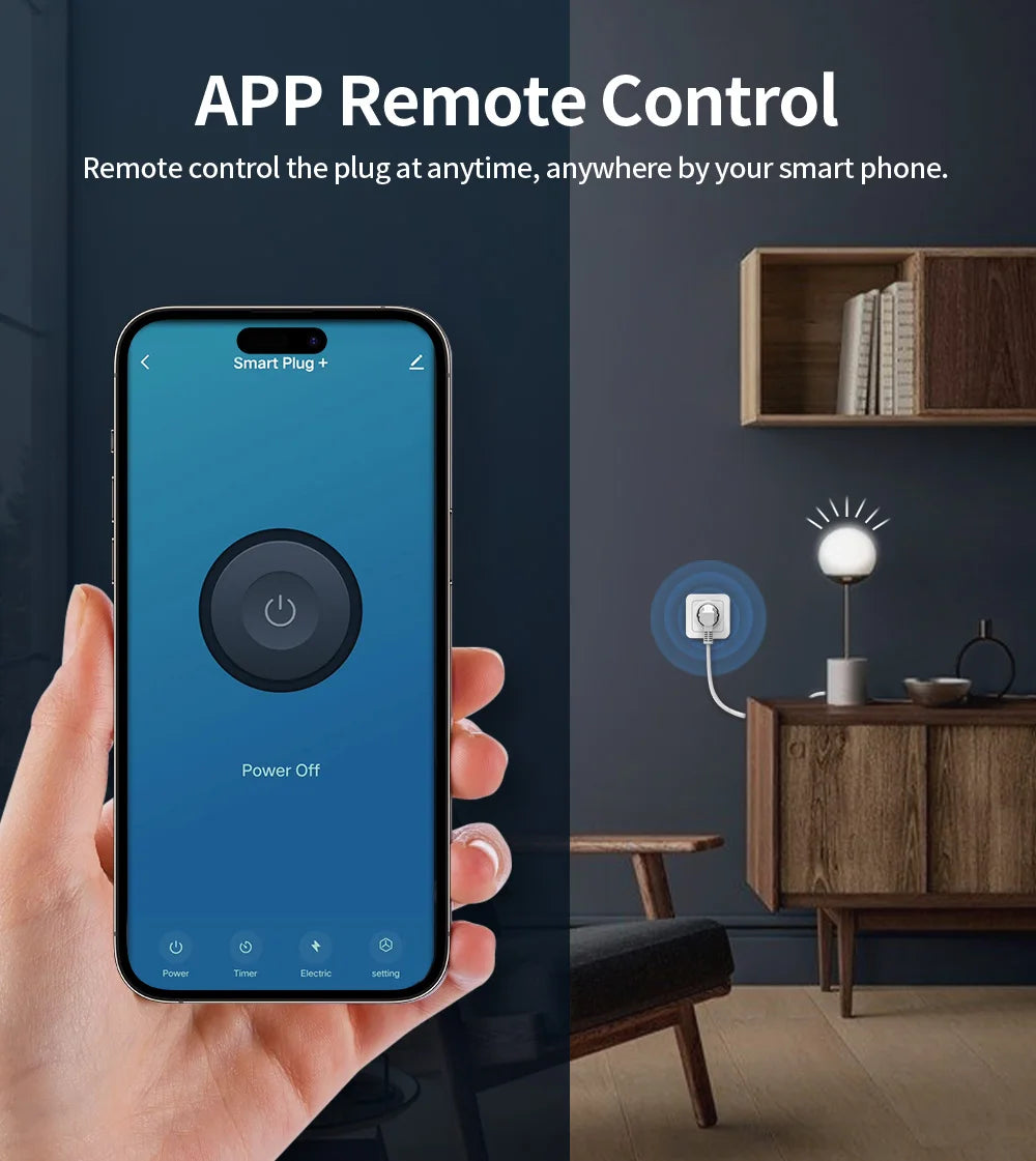 TNCE Tuya Smart Plug — WiFi & Zigbee 3.0 EU Socket with Power Monitor, 16A/20A, Alexa & Google Home