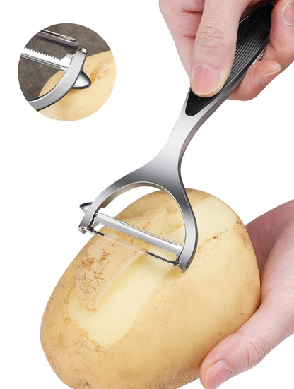 Stainless Steel Multi-Function Vegetable & Fruit Peeler — Carrot Grater & Kitchen Peeling Tool