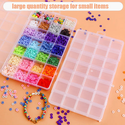 Clear Plastic Jewelry & Bead Storage Organizer Box — Earring & Accessory Display Case