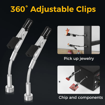 Magnetic Helping Hand Soldering Tool — Third Hand with Flexible Arms & Alligator Clips for Electronics Repair
