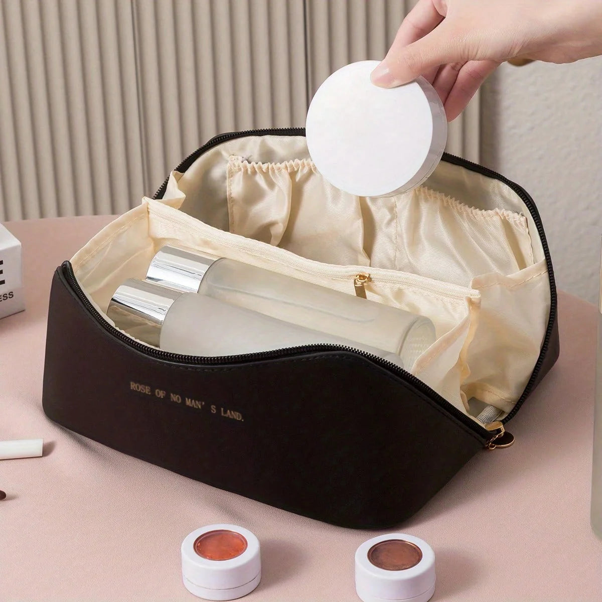 Luxury Makeup Organizer Bag — Zip Travel Cosmetic Case for Women