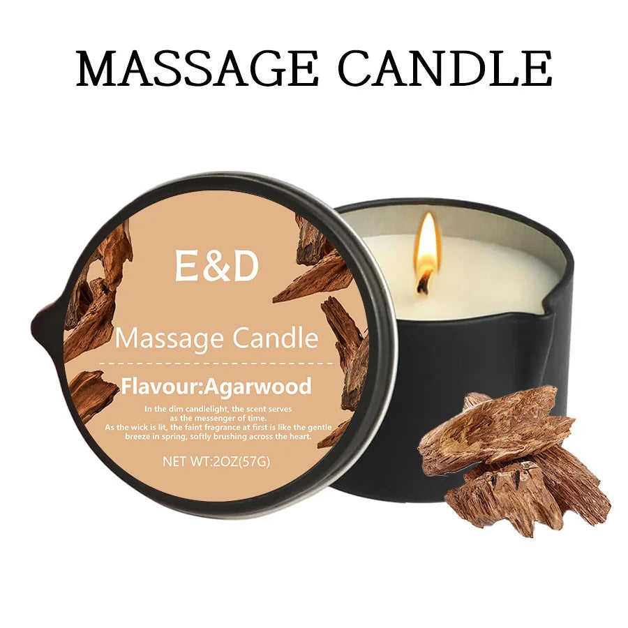 Massage Oil Scented Candle — Aromatherapy Spa Candle for Stress Relief & Skin Moisturizing